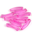 Perle tube incurvée en Acrylique 33x8mm - Rose Transparent