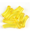 Perle tube incurvée en Acrylique 33x8mm - Jaune Transparent