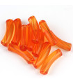 Perle tube incurvée en Acrylique 33x8mm - Orange Transparent
