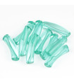 Perle tube incurvée en Acrylique 33x8mm - Vert Outremer Transparent