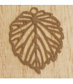 Breloque Laser Cut - Feuille Ajourée - 22x18mm - Rose Doré