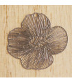 Breloque Laser Cut - Fleur Filigré - 20x22mm - Argenté Foncé