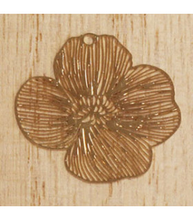 breloque laser cut fleur filigré rose doré