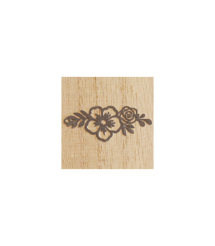 breloque laser cut fleur guirlande argenté foncé