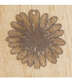 Breloque Laser Cut - Fleur Marguerite - 20x22mm - Argenté Foncé