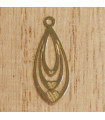 Breloque Laser Cut - Larme Coeur - 20x8mm - Doré