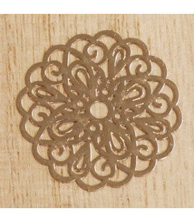 breloque laser cut rosace rose doré