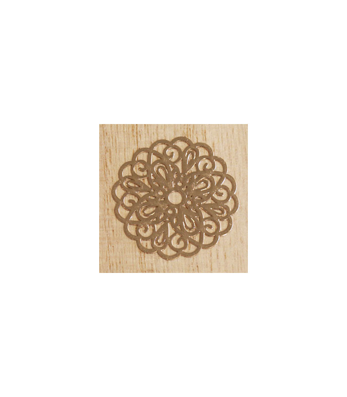 breloque laser cut rosace rose doré