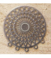 Multirang Laser Cut - Rond Rosace 5 trous - 21x19mm - Argenté Foncé