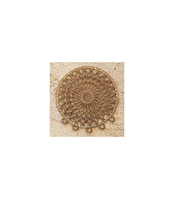 multirang laser cut rond rosace 5 trous rose doré