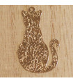 Pendentif Laser Cut - Chat à effet - 28x18mm - Rose Doré