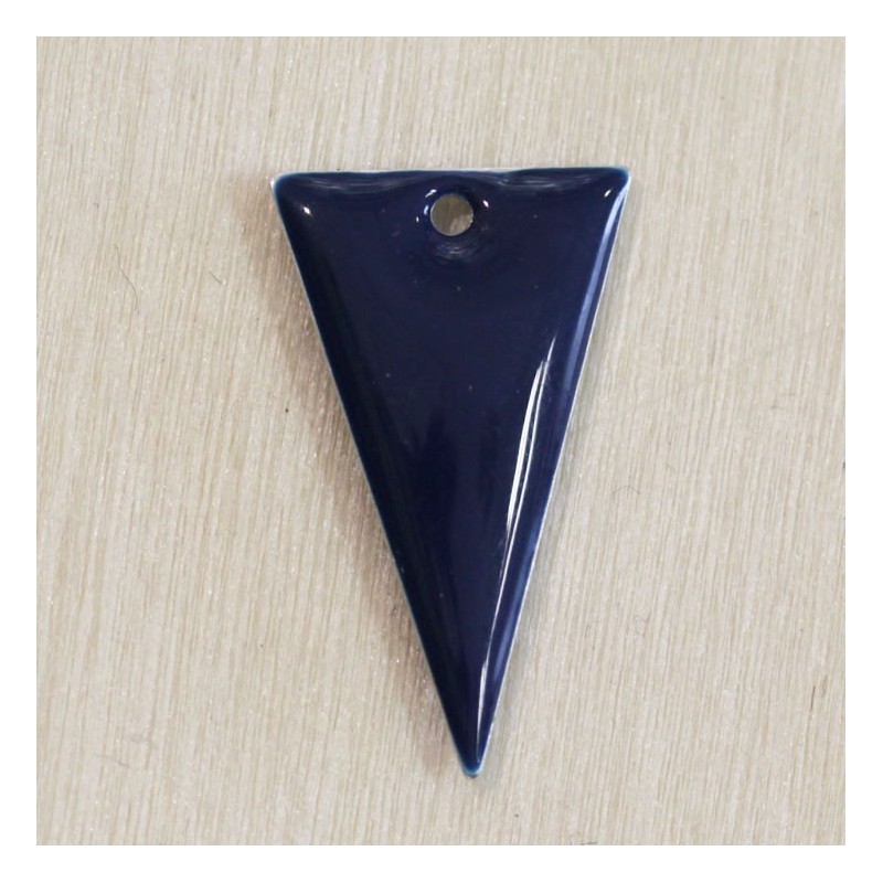 Sequin Emaillé en résine époxy triangle 23x12mm - Bleu foncé
