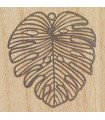 Pendentif Laser Cut - Feuille - 50x45mm - Argenté Foncé