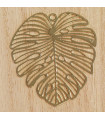 Pendentif Laser Cut - Feuille - 50x45mm - Doré