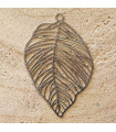 Pendentif Laser Cut - Feuille ajourée - 36x24mm - Argenté Foncé