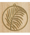 Pendentif Laser Cut - Feuille cercle - 30x33mm - Doré