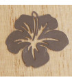 Pendentif Laser Cut - Fleur Hibiscus - 20x20mm - Argenté Foncé