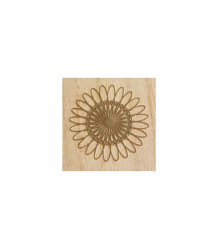 pendentif laser cut fleur rosace doré