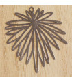 Pendentif Laser Cut - Feuille - 38x39mm - Argenté Foncé