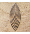 Pendentif Laser Cut - Goutte - 40x15mm - Argenté Foncé