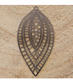 Pendentif Laser Cut - Goutte - 45x24mm - Argenté Foncé