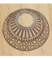 Pendentif Laser Cut - Ovale Rosace - 35x39mm - Argenté Foncé