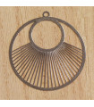 Pendentif Laser Cut - Rond Soleil - 40x43mm - Argenté Foncé