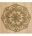 Pendentif Laser Cut - Rosace Fleur - 40mm - Argenté Foncé