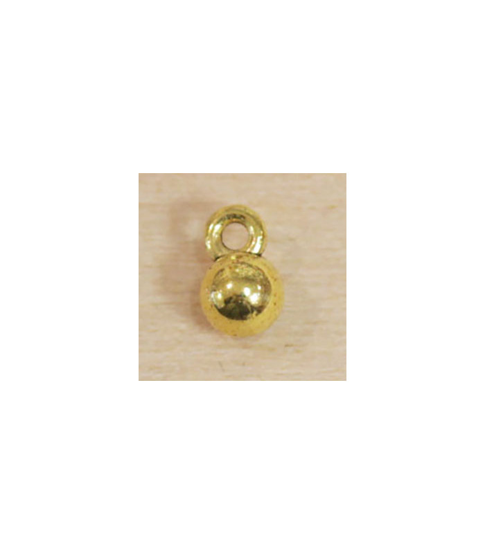 Breloque - Boule - 6x4mm - Doré