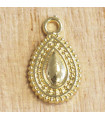 Breloque Larme cerclée de points - 17x10mm - Doré