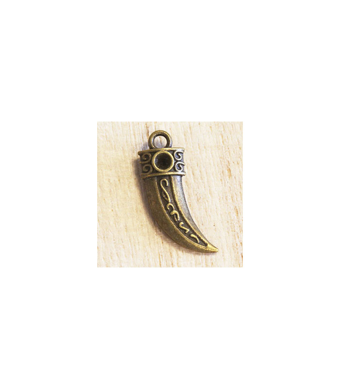 Breloque - Mer - Dent de Requin - 23x11mm - Bronze