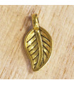 Breloque - Feuille Incurvée - 14x7mm - Doré