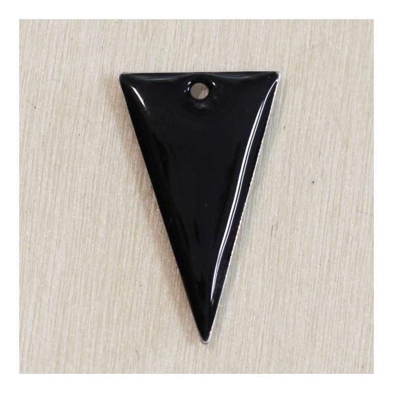 Sequin Emaillé en résine époxy triangle 23x12mm - Noir
