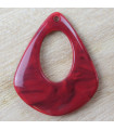 Pendentif Larme - Marbré Rouge - 41x34mm - Acrylique