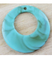 Pendentif Rond Donut Évidé - Marbré Bleu Turquoise - 57mm - Acrylique