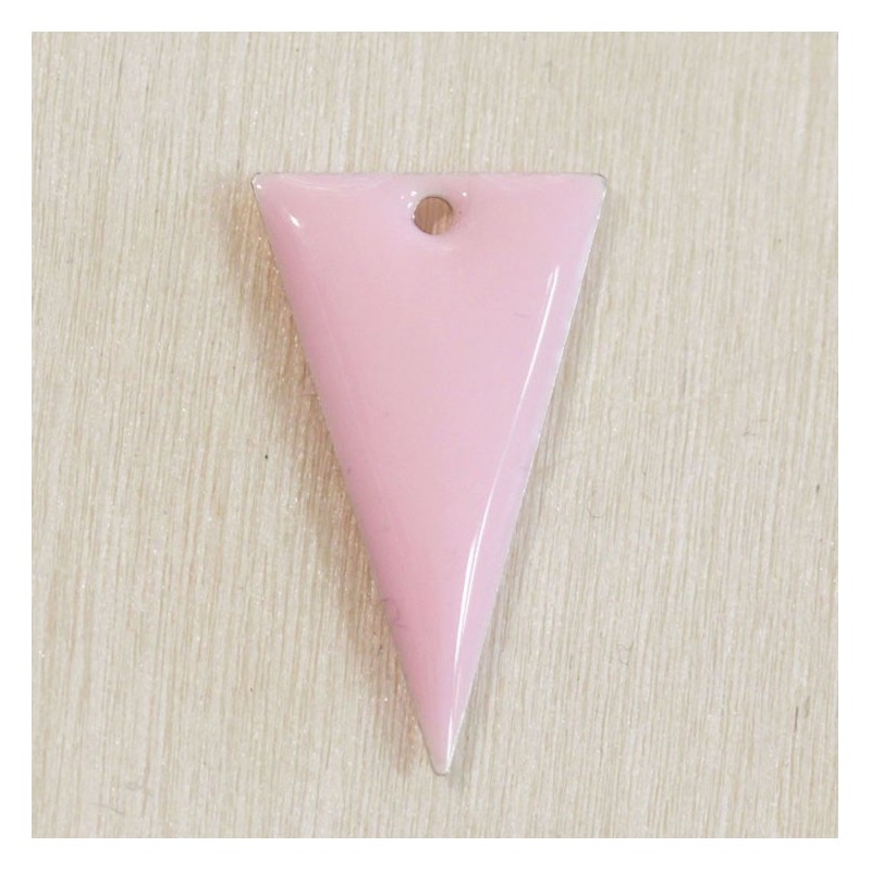 Sequin Emaillé en résine époxy triangle 23x12mm - Rose clair