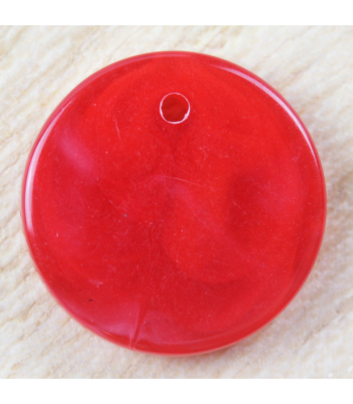 Pendentif Rond marbré rouge acrylique