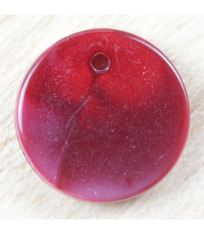Pendentif Rond marbré rouge foncé acrylique
