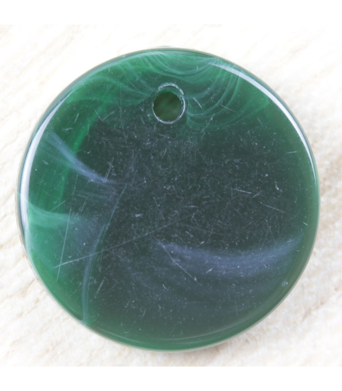 Pendentif Rond marbré vert acrylique