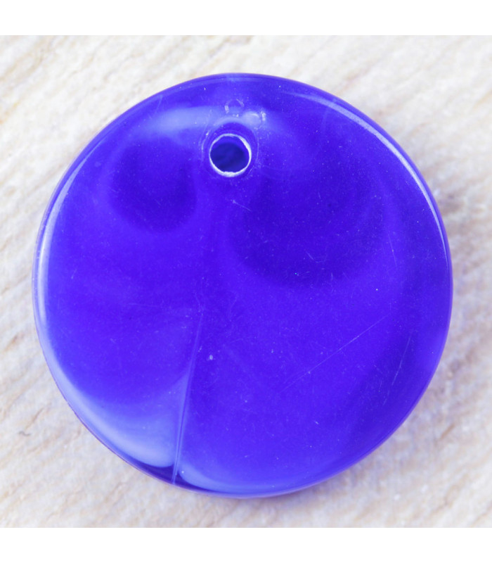 Pendentif Rond marbré bleu roi acrylique