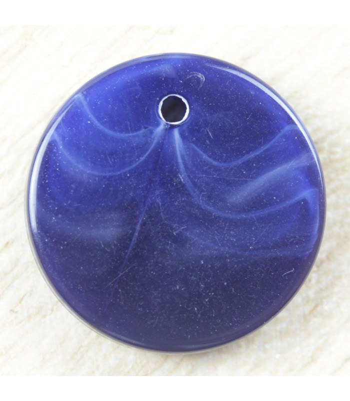 Pendentif Rond marbré bleu foncé acrylique