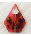 Pendentif Pentagone - Marbré Rouge Cuivre - 41x32mm - Acrylique