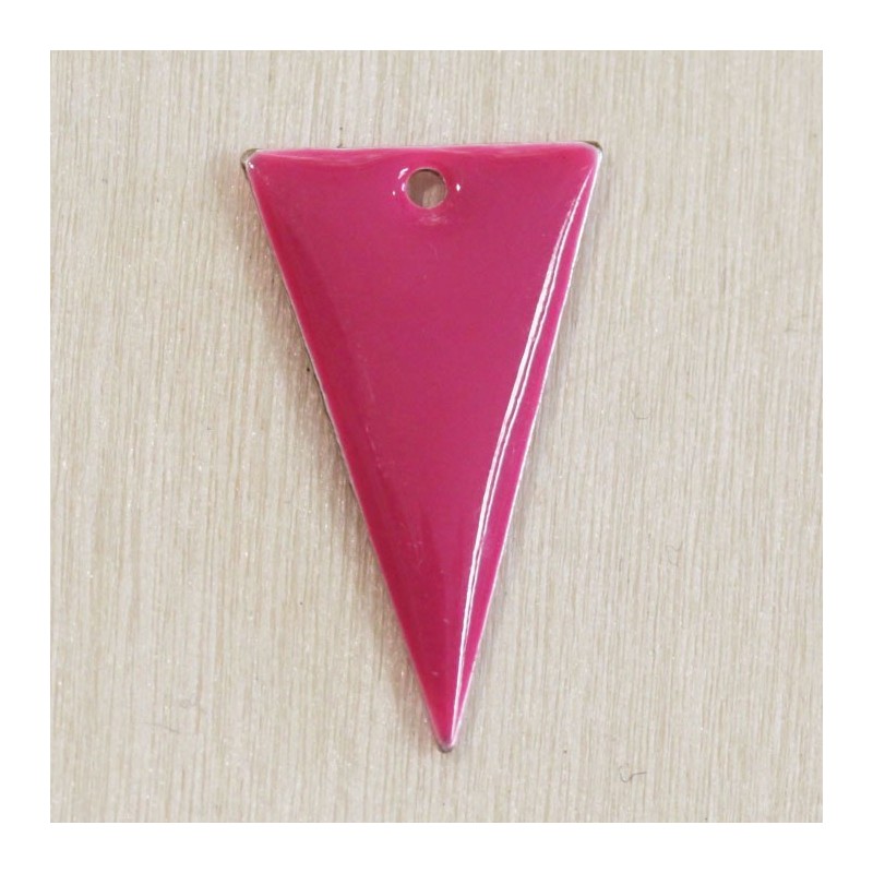 Sequin Emaillé en résine époxy triangle 23x12mm - Rose fuchsia