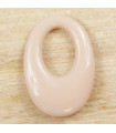 Pendentif Ovale Évidé - Opaque Beige Foncé - 33x23mm - Acétate de Cellulose
