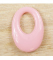 Pendentif Ovale Évidé - Opaque Rose Clair - 33x23mm - Acétate de Cellulose