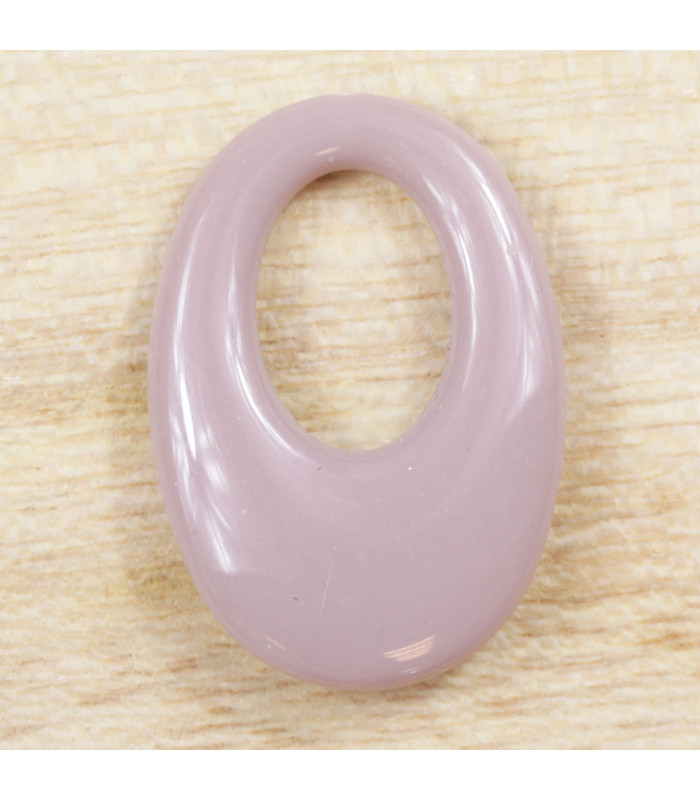 Pendentif Ovale Évidé opaque violet gris acétate