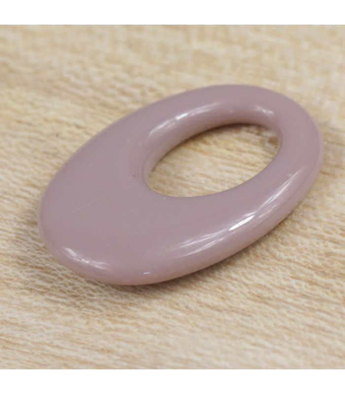 Pendentif Ovale Évidé opaque violet gris acétate de profil