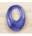 Pendentif Ovale Évidé - Marbré Bleu - 33x23mm - Acétate de Cellulose