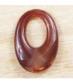 Pendentif Ovale Évidé - Marbré Marron - 33x23mm - Acétate de Cellulose