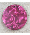 Pendentif Rond - Marbré Rose - 27mm - Acrylique